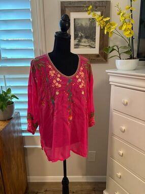 Johnny Was GIA BLOUSE in Pink, L